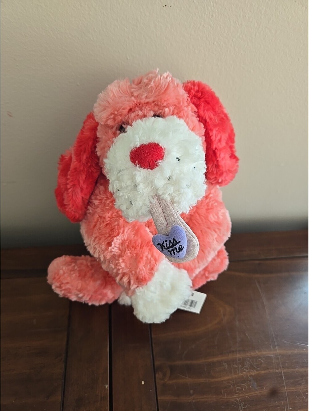 New Gund BACI PINK HOUND DOG "KISS ME" plush stuffed animal Puppy Valentine 14"
